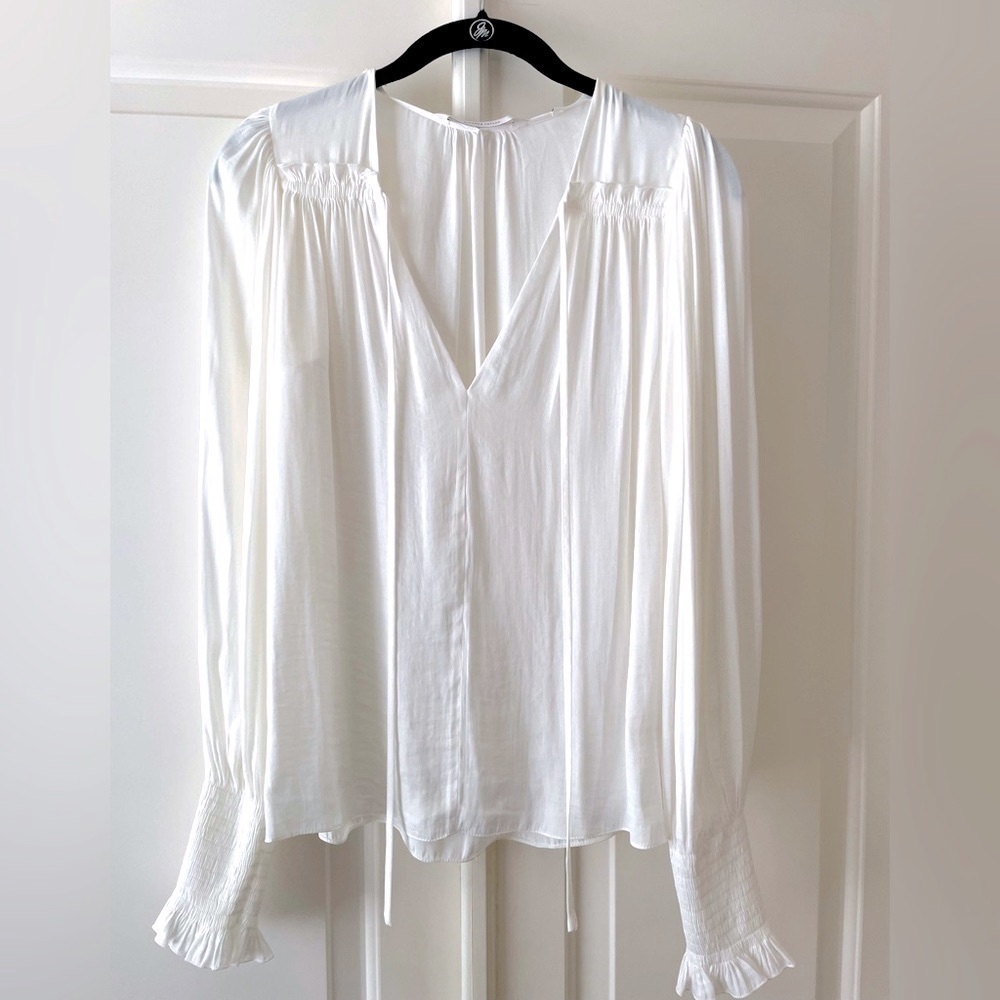 REBECCA TAYLOR White Blouse Top Size Medium Brand New GORGEOUS $295 Retail